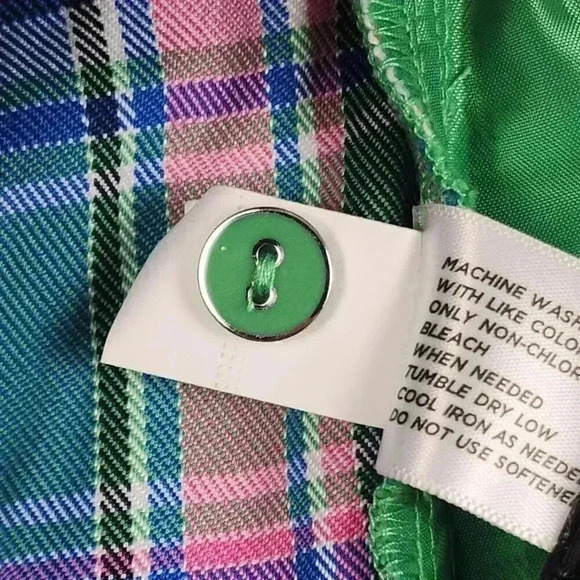 Lady Hagen Women Golf Shorts Size 4 Preppy Plaid Bright Green Pink Blue - Picture 10 of 14
